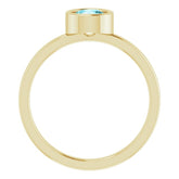 14K Yellow 5.5 mm Natural Blue Zircon Ring